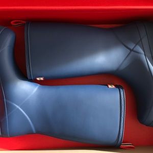 Blue hunter boots